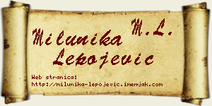 Milunika Lepojević vizit kartica